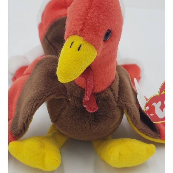 Ty Beanie Babies 1996 Gobbles the Turkey Collectible PVC Pellets